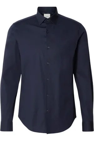 Calvin Klein Koszule, Mężczyzna, Niebieski, XL, Bawełna, Niebieska Elegancka Koszula z Bawełny Slim Fit
