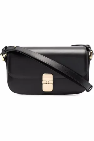 A.P.C. Torebki, Kobieta, Czarny, ONE SIZE, Czarna skórzana torba na ramię