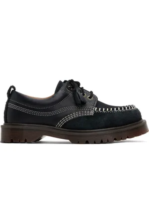 Dr. Martens Buty, Mężczyzna, Czarny, 43 1/2 EU, Czarne Skórzane Buty na Płaskim Obcasie
