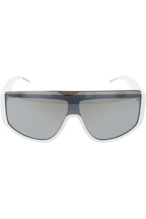 HUGO BOSS Akcesoria, Mężczyzna, Biały, ONE SIZE, Białe Męskie Okulary Przeciwsłoneczne Lustrzane Szare
