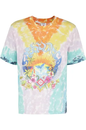 Casablanca Koszulki, Kobieta, Wielobarwność, S, Tie Dye Wielokolorowy T-Shirt Krótki Rękaw