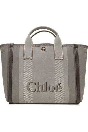 Chloé Torebki, Kobieta, Szary, ONE SIZE, Brązowa Paskowana Torba na ramię