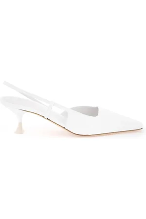 3Juin Buty, Kobieta, Biały, 40 EU, Lakierowany slingback z lakierowanym obcasem