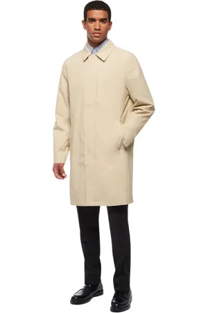 Brooks Brothers Płaszcze, Mężczyzna, Beżowy, M, Ripstop Trench Odporny na Wodę