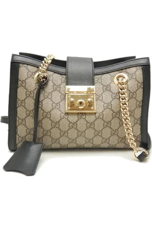 Gucci Pre-owned, Kobieta, Beżowy, ONE SIZE, Skóra, Pre-owned Canvas shoulder-bags