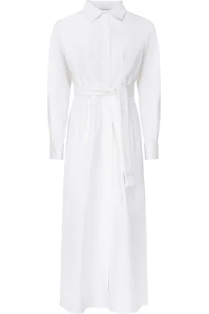 Max Mara Sukienki, Kobieta, Biały, S, Biała Płaszcz z Plisowaną Spódnicą