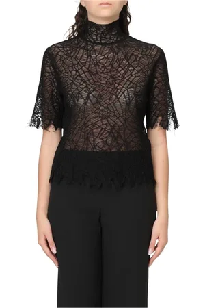 Alexander McQueen Bluzki, Kobieta, Czarny, M, Elegancki Sweter z Wnikliwymi Szczegółami