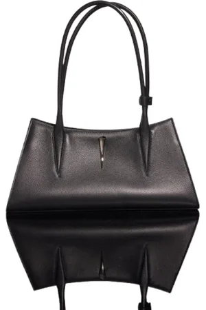 MUGLER Torebki, Kobieta, Czarny, ONE SIZE, Czarna Torba Skórzana z Rączkami