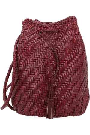Dragon Diffusion Torebki, Kobieta, Czerwony, ONE SIZE, Podwójny Jun Bordo Pom Pom Stylowa Torba
