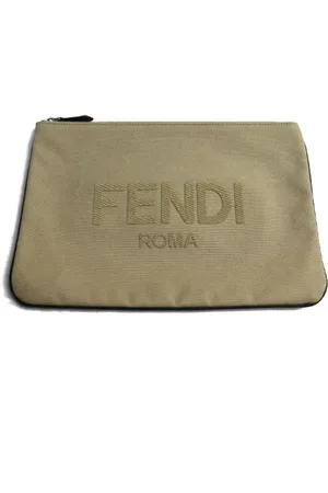 Fendi Pre-owned, Kobieta, Beżowy, ONE SIZE, Bawełna, Pre-owned Cotton clutches