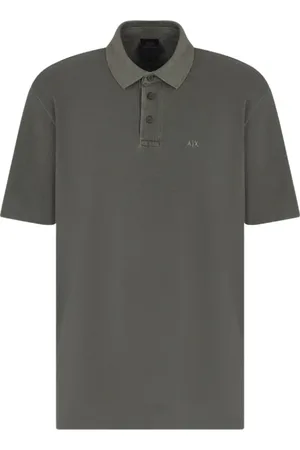 Armani Exchange Koszulki, Mężczyzna, Zielony, M, Zielony polo z krótkim rękawem