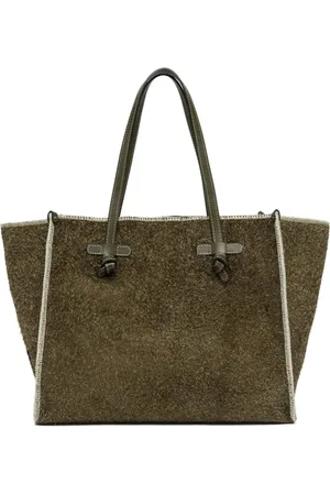 Gianni chiarini Torebki, Kobieta, Zielony, ONE SIZE, Zamsz, Luksusowa Zamszowa Torba Shopper Marcella