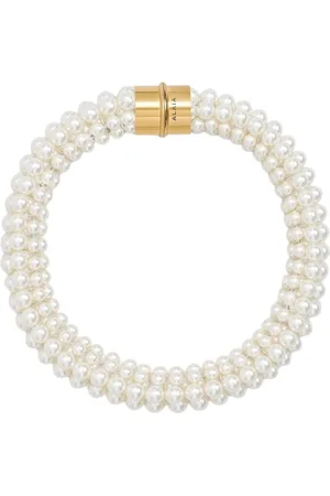 Alaïa Akcesoria, Kobieta, Żółty, ONE SIZE, Elegancki Naszyjnik z Perłą