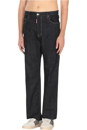 Dsquared2 Jeansy, Mężczyzna, Czarny, M, Denim, Stylowe Spodnie Slim-Fit z Przecieranym Denimem