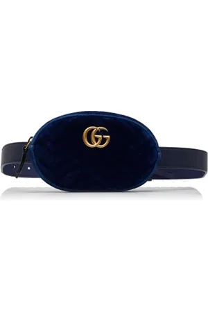 Gucci Pre-owned, Kobieta, Niebieski, ONE SIZE, Pre-owned Velvet crossbody-bags