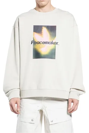 OAMC Bluzy, Mężczyzna, Biały, S, Peacemaker Bird Crewneck Sweater