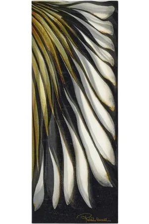 Roberto Cavalli Akcesoria, Kobieta, Wielobarwność, ONE SIZE, Szal z Złotym Nadrukiem