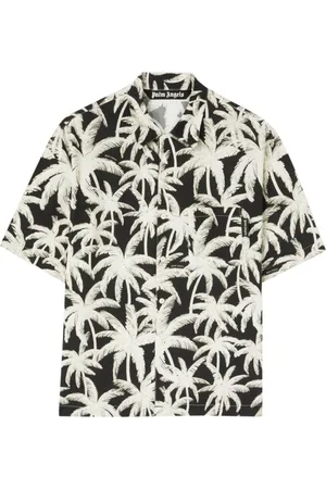 Palm Angels Koszule, Mężczyzna, Wielobarwność, S, Koszula z logo i kwiatowym nadrukiem