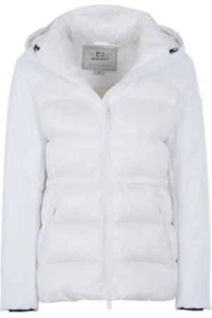 Woolrich Kurtki, Kobieta, Biały, S, Czasowa Stylowa Kurtka na Co Dzień