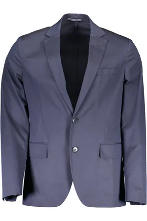GANT Kurtki, Mężczyzna, Niebieski, L, Elegancka Klasyczna Kurtka z Długim Rękawem