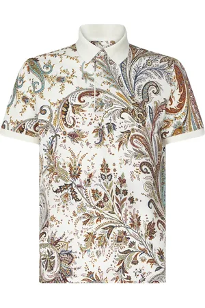 Etro Koszulki, Mężczyzna, Wielobarwność, 2XL, Bawełna, Koszulka Polo z Wzorem Paisley