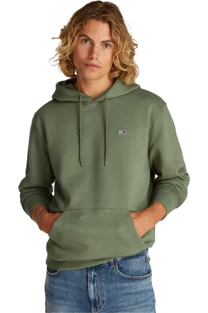 Tommy Hilfiger Bluzy, Mężczyzna, Zielony, 2XL, Bawełna, Zielony Bluza z Kapturem z Logo