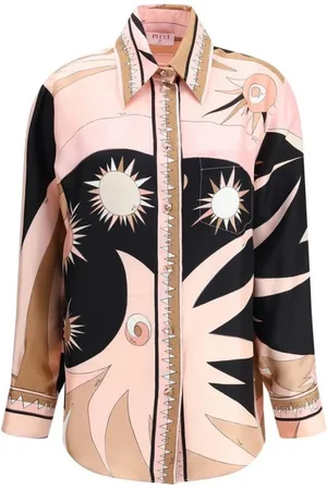 Emilio Pucci Bluzki, Kobieta, Wielobarwność, S, Koszula z jedwabnym nadrukiem Stella