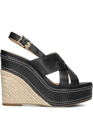 Michael Kors Buty, Kobieta, Czarny, 35 1/2 EU, Czarne Sandały na Koturnie Nora dla Kobiet