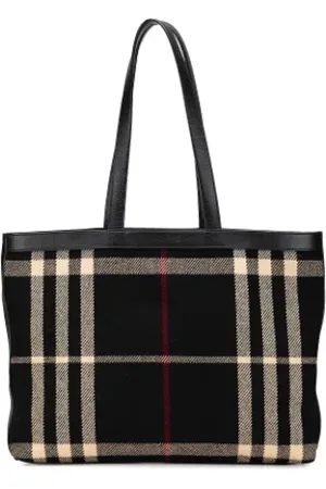 Burberry Pre-owned, Kobieta, Czarny, ONE SIZE, Wełna, Pre-owned Wool totes