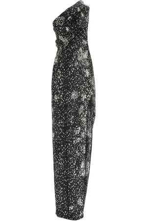 Rick Owens Sukienki, Kobieta, Czarny, M, Czarna Asymetryczna Sukienka Midi
