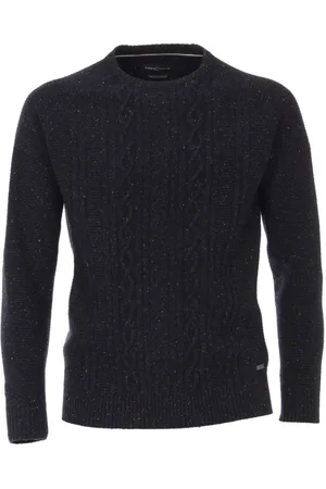 Casa Moda Swetry, Mężczyzna, Niebieski, L, O-Neck Pullover Swetry Bluzy z kapturem