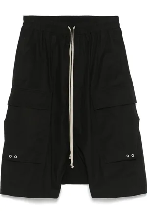 Rick Owens Szorty, Mężczyzna, Czarny, S, Czarne Cargo Pods Bermuda Shorts