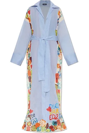 Dsquared2 Bluzki, Kobieta, Niebieski, S, Bawełniane kimono