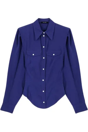 Isabel Marant Bluzki, Kobieta, Niebieski, M, Elegancka Biała Koszula