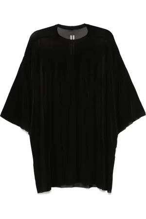 Rick Owens Koszulki, Mężczyzna, Czarny, ONE SIZE, Czarna koszulka z okrągłym dekoltem Włochy