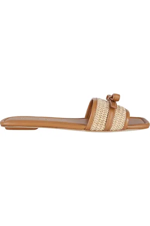 Stuart Weitzman Buty, Kobieta, brązowy, 39 EU, Hazel Skórzane i Raffia Slide