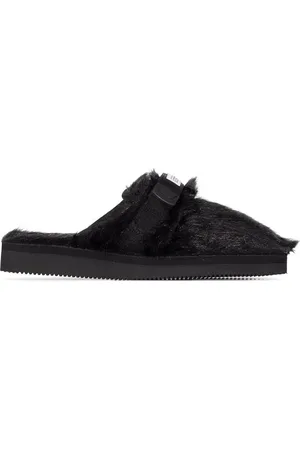 SUICOKE Buty, Kobieta, Czarny, 38 EU, Faux-Fur Slip-On Sandały