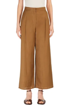 Max Mara Spodnie, Kobieta, brązowy, M, Spodnie Dazzy O szerokich nogawkach Tytoniowe