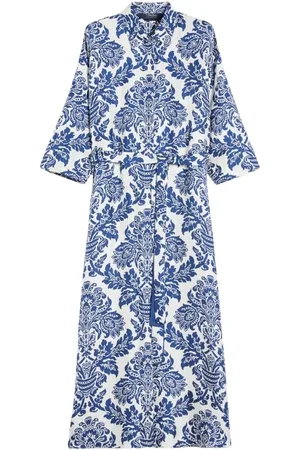 Max Mara Sukienki, Kobieta, Niebieski, S, Jedwabna Sukienka Koszulowa Camelia Granatowa