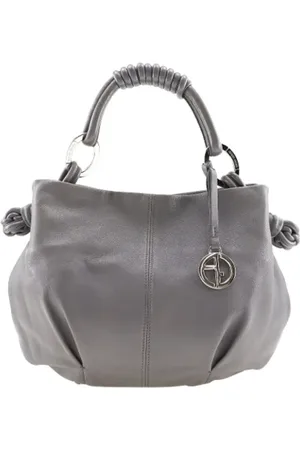 Emporio Armani Pre-owned, Kobieta, Szary, ONE SIZE, Skóra, Pre-owned skórzane torby na ramię