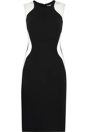 Stella McCartney Sukienki, Kobieta, Czarny, S, Kontrastowa Mini Sukienka z Wiskozy Elastanu