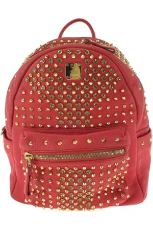 MCM Pre-owned, Kobieta, Czerwony, ONE SIZE, Skóra, Pre-owned Leather backpacks