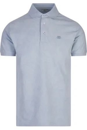 Etro Koszulki, Mężczyzna, Niebieski, L, Niebieska Koszulka Polo z Wzorem Paisley