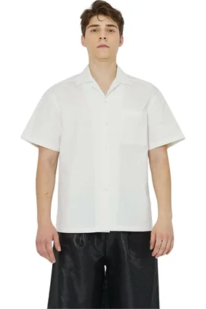 John Richmond Koszule, Mężczyzna, Biały, 2XL, Bawełna, Koszula z logo haftowanym ton w ton na przodzie