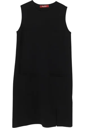 Max Mara Sukienki, Kobieta, Czarny, M, Elegancka Czarna Sukienka Shift z Kieszeniami