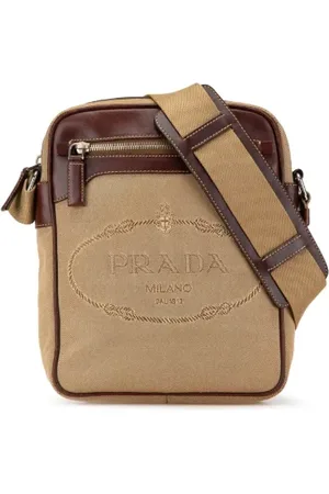 Prada Pre-owned, Kobieta, Beżowy, ONE SIZE, Skóra, Pre-owned Canvas crossbody-bags