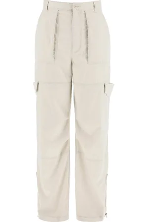 Acne Studios Spodnie, Mężczyzna, Beżowy, M, Poliester, Spodnie Cargo z Mikrofibry
