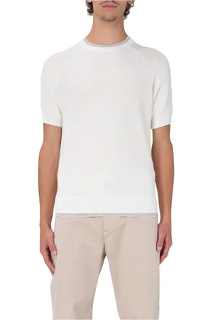 ELEVENTY Swetry, Mężczyzna, Biały, L, Klasyczny Biały Crewneck Sweatshirt
