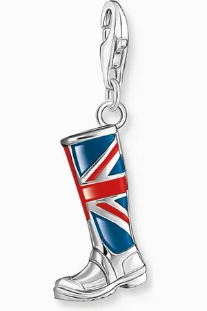 Thomas Sabo Akcesoria, unisex, Szary, ONE SIZE, Wisiorek Charm London But z Union Jack Srebro 1079-007-10