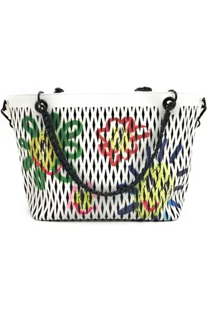 Desigual Torebki, Kobieta, Wielobarwność, ONE SIZE, Torba na zakupy z geometrycznym wzorem i efektem sprayu
